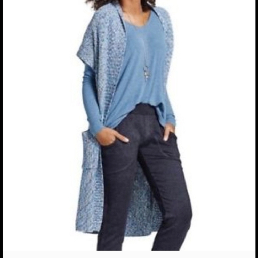 Cabi Love, Carol Collection Blue Long Duster Cardigan Sweater Size Small - Picture 2 of 8